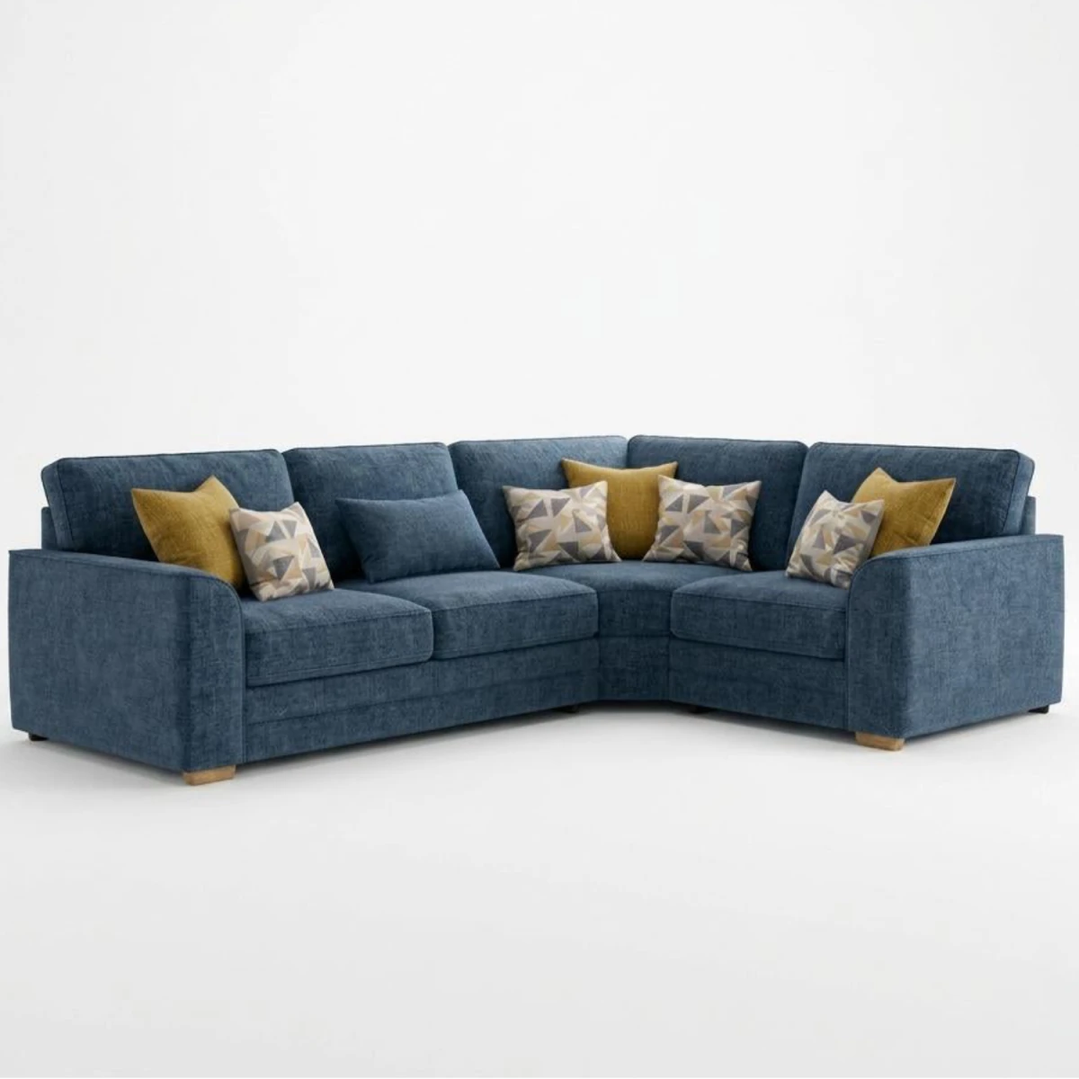 Cozy corner sofa with plush cushions and stylish finish.