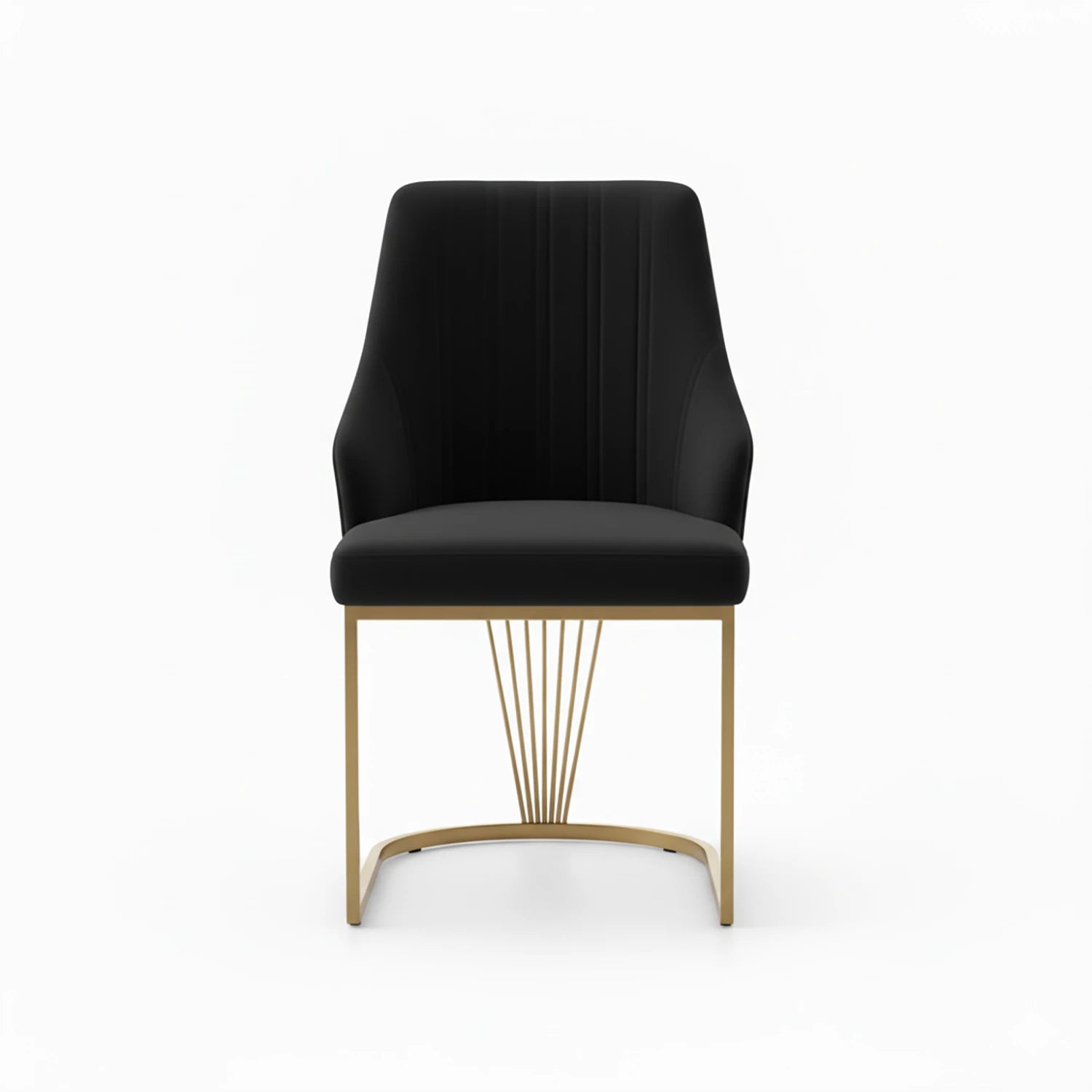 Ottavia Black Velvet Dining Chairs with Gold Base – Set of 4 - Pendle Village Furniture
