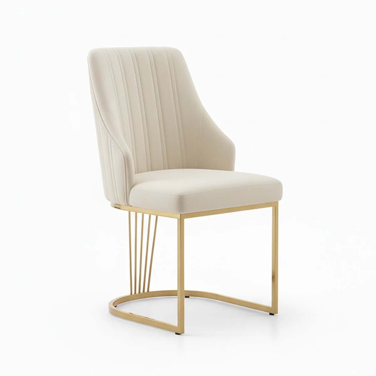 Ottavia Cream Velvet Dining Chairs with Gold Base – Set of 4 - Pendle Village Furniture