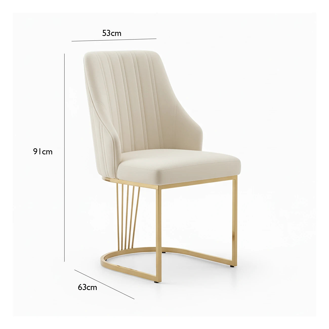 Ottavia Cream Velvet Dining Chairs with Gold Base – Set of 4 - Pendle Village Furniture