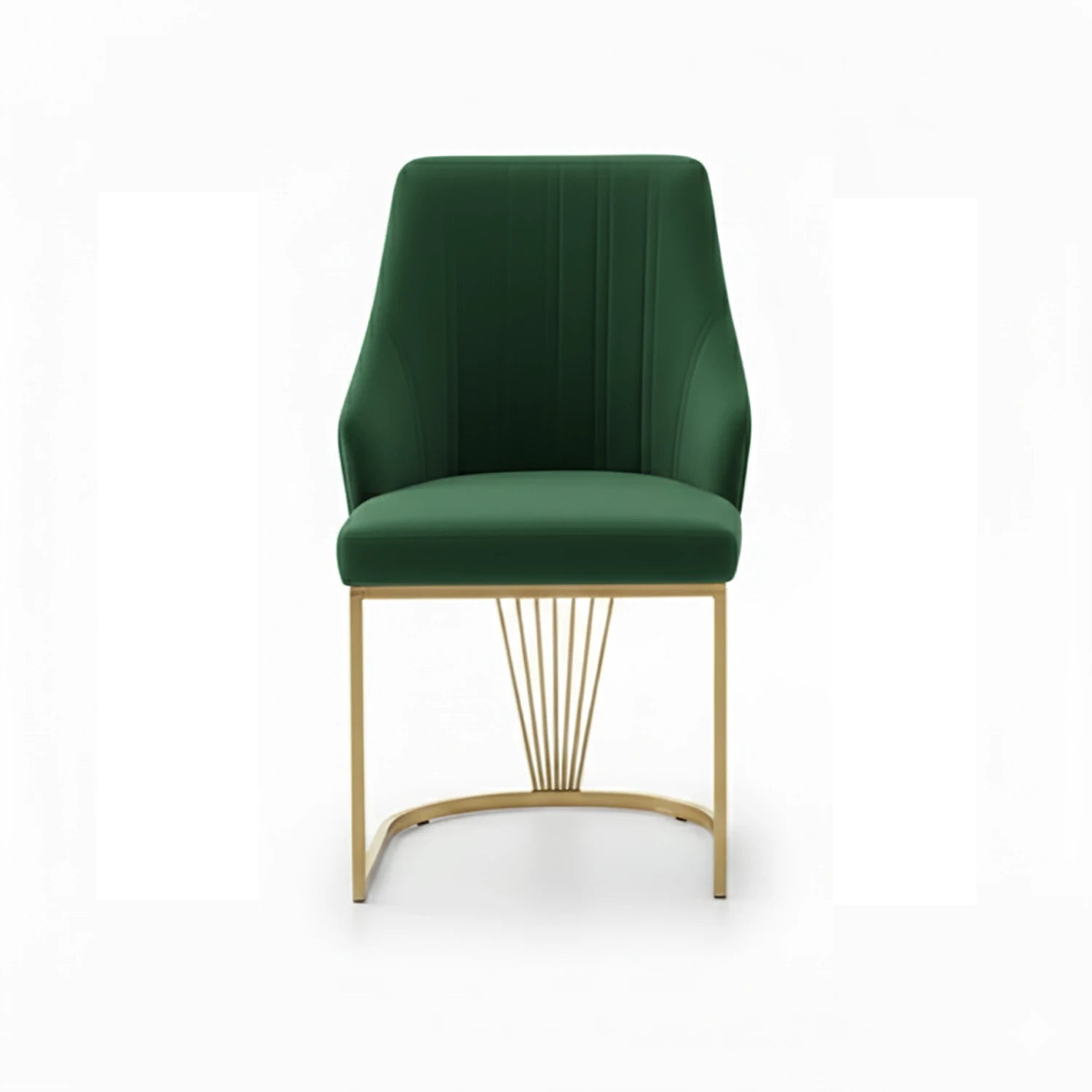 Ottavia Green Velvet Dining Chairs with Gold Base – Set of 4 - Pendle Village Furniture