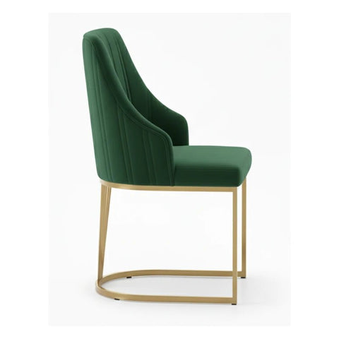 Ottavia Green Velvet Dining Chairs with Gold Base – Set of 4 - Pendle Village Furniture
