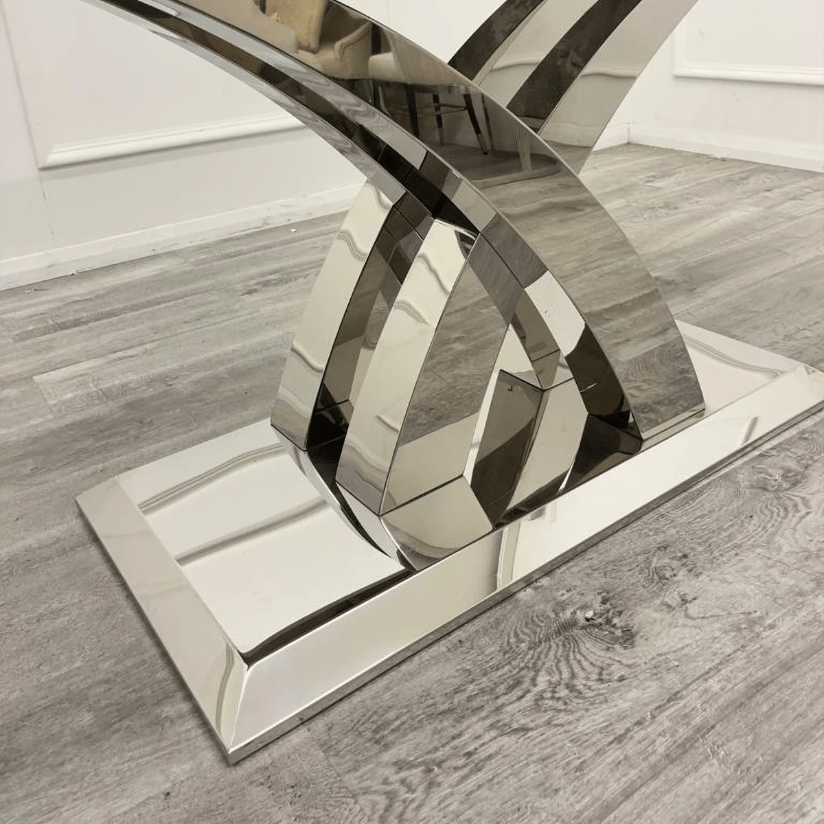 Ottavia Marble Top Dining Table Luxury Modern 1.8m Dining Table - Chrome Base