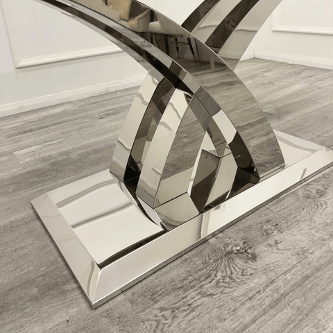 Ottavia Marble Top Dining Table Luxury Modern 1.8m Dining Table - Chrome Base