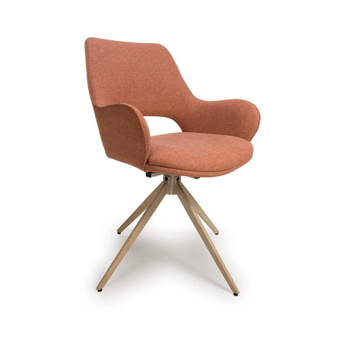 Paris Fabric Swivel Dining Chairs With Arms – Set of 4 - Pendle Village Furniture