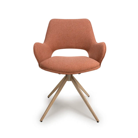Paris Fabric Swivel Dining Chairs With Arms – Set of 4 - Pendle Village Furniture