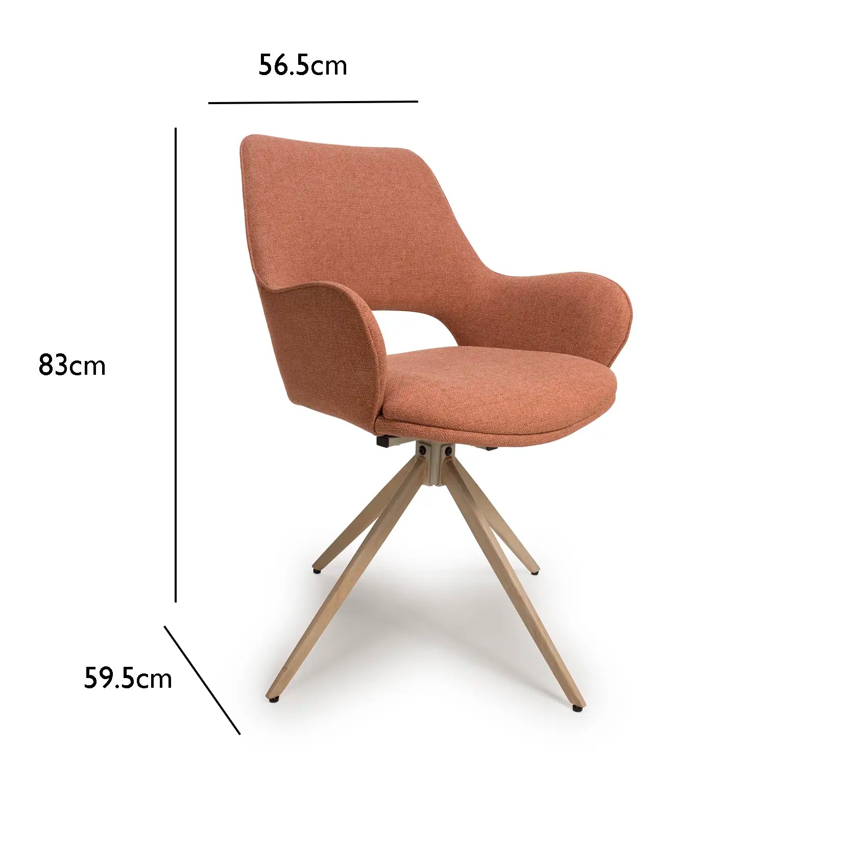 Paris Fabric Swivel Dining Chairs With Arms – Set of 4 - Pendle Village Furniture