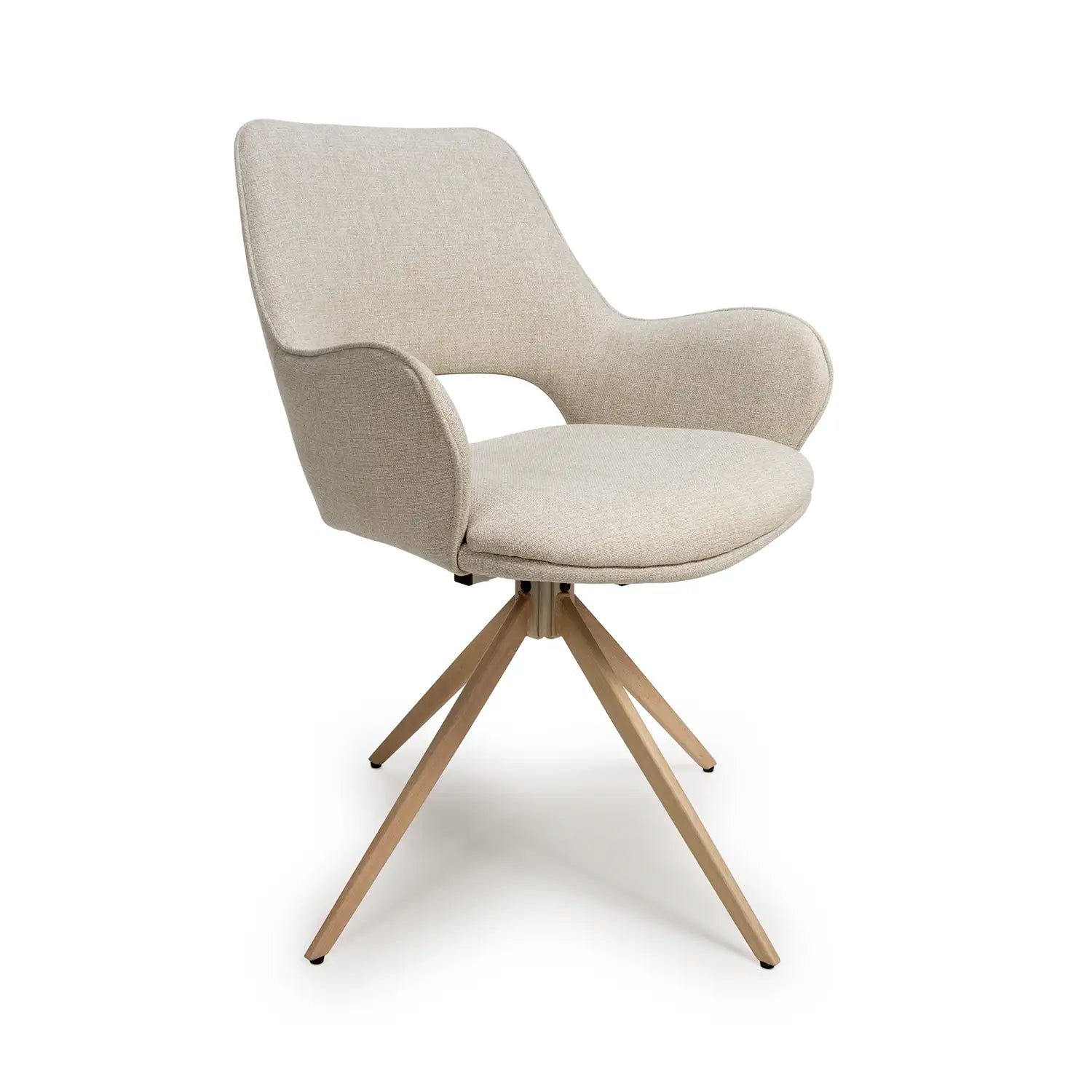 Paris Fabric Swivel Dining Chairs With Arms – Set of 4 - Pendle Village Furniture
