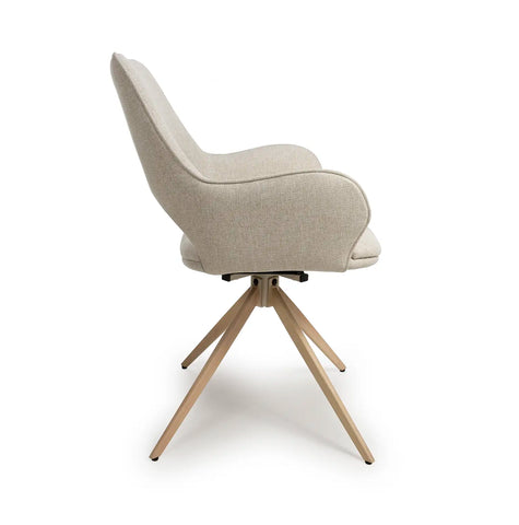 Paris Fabric Swivel Dining Chairs With Arms – Set of 4 - Pendle Village Furniture