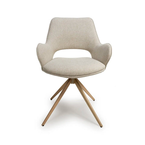 Paris Fabric Swivel Dining Chairs With Arms – Set of 4 - Pendle Village Furniture