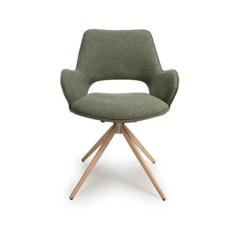 Paris Fabric Swivel Dining Chairs With Arms – Set of 4 - Pendle Village Furniture