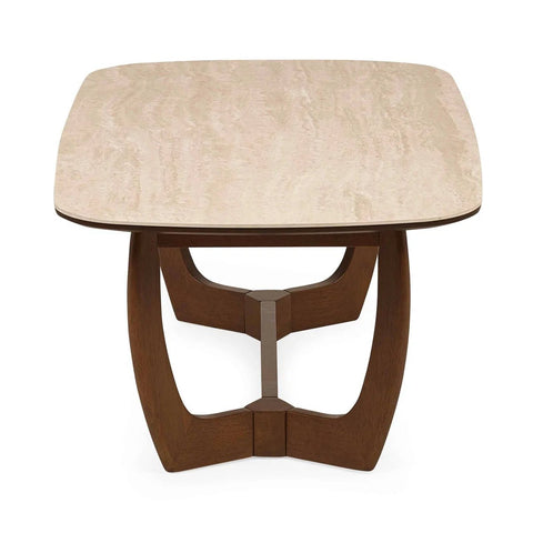 Portofino Natural Stone & Walnut Coffee Table – 120cm