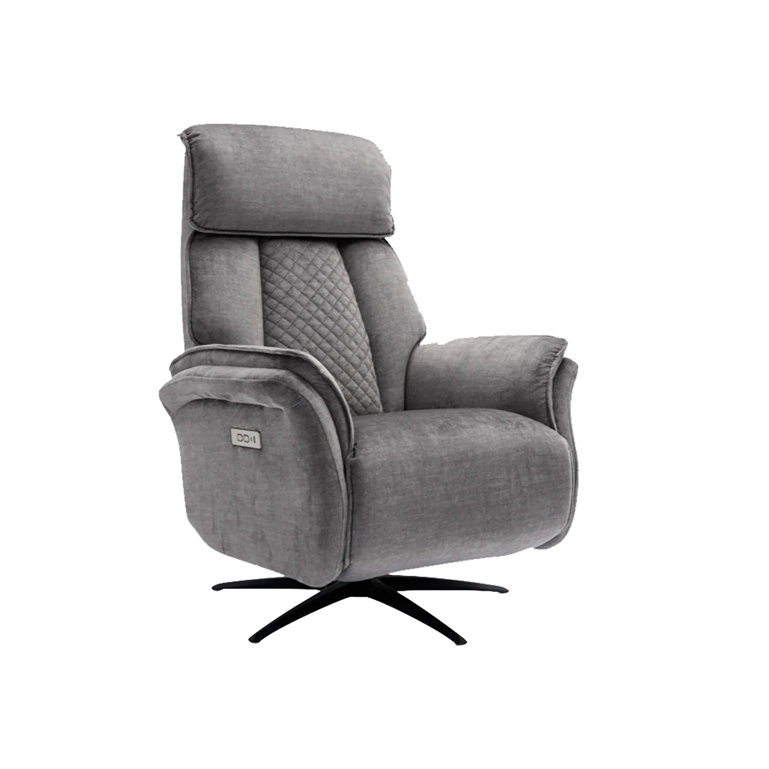 Paddington Grey Dual Motor Swivel Recliner Chair - Pendle Village Furniture