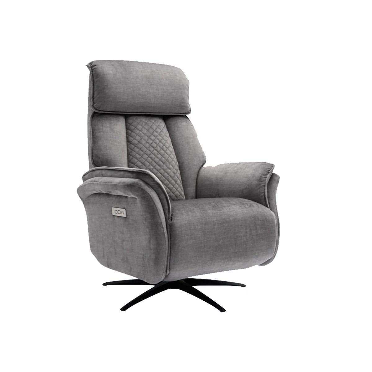 Paddington Grey Dual Motor Swivel Recliner Chair - Pendle Village Furniture