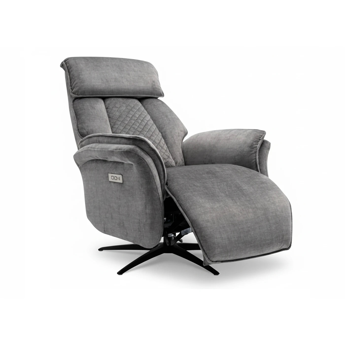 Paddington Grey Dual Motor Swivel Recliner Chair - Pendle Village Furniture