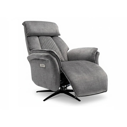 Paddington Grey Dual Motor Swivel Recliner Chair - Pendle Village Furniture