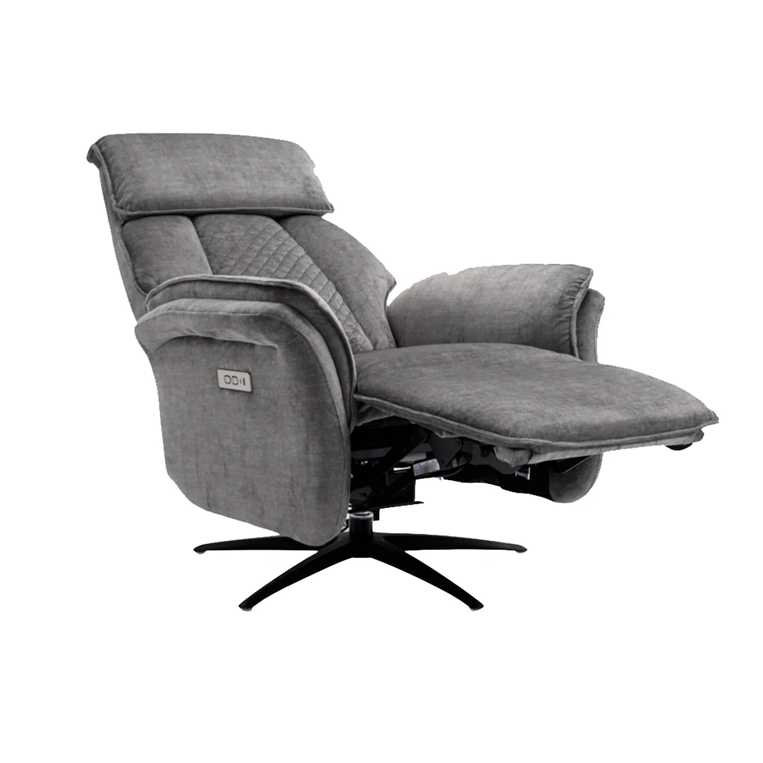 Paddington Grey Dual Motor Swivel Recliner Chair - Pendle Village Furniture