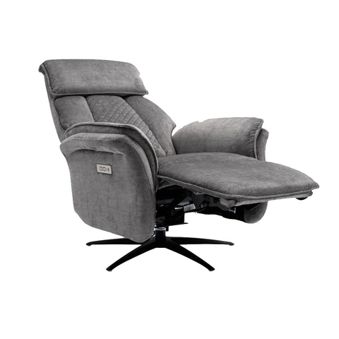 Paddington Grey Dual Motor Swivel Recliner Chair - Pendle Village Furniture