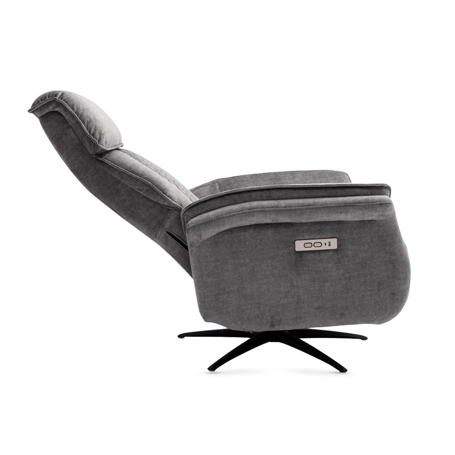 Paddington Grey Dual Motor Swivel Recliner Chair - Pendle Village Furniture