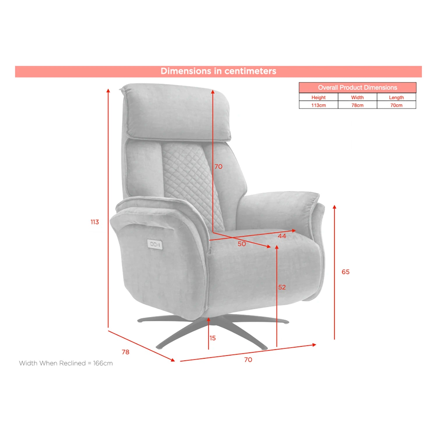 Paddington Grey Dual Motor Swivel Recliner Chair - Pendle Village Furniture