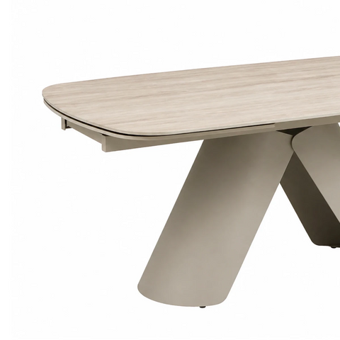 Paisley 180–280cm Travertine Sintered Stone Extending Dining Table