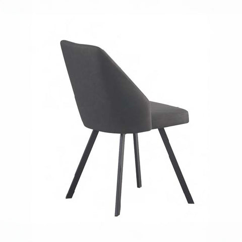 Palermo Distressed Dark Grey Leather Set Of 4 Dining Chairs - Pendle Village Furniture