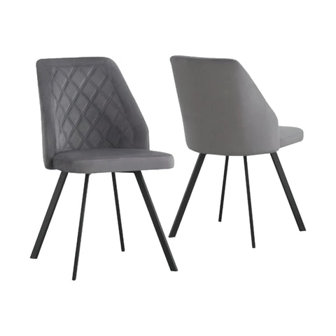 Palermo Distressed Dark Grey PU Leather Set Of 4 Dining Chairs