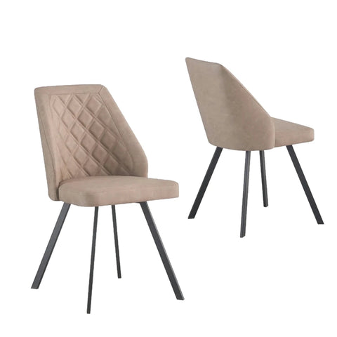 Palermo Taupe PU Leather Set Of 4 Dining Chairs
