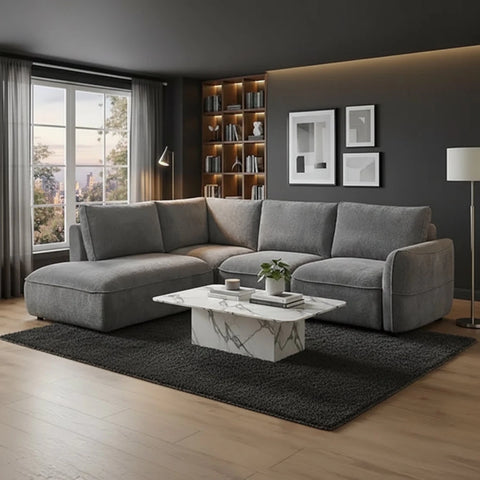 Polly 3 Seater Chaise Corner Sofa Bed with Pull-Out Bed Mechanism and Storage