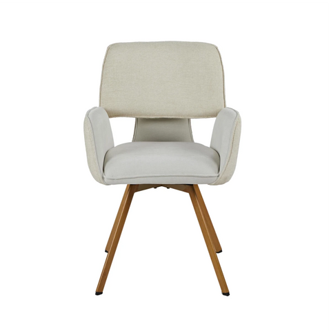 Pana Natural Fabric Carver Dining Chairs with Wooden Legs – Set of 4, 6 or 8