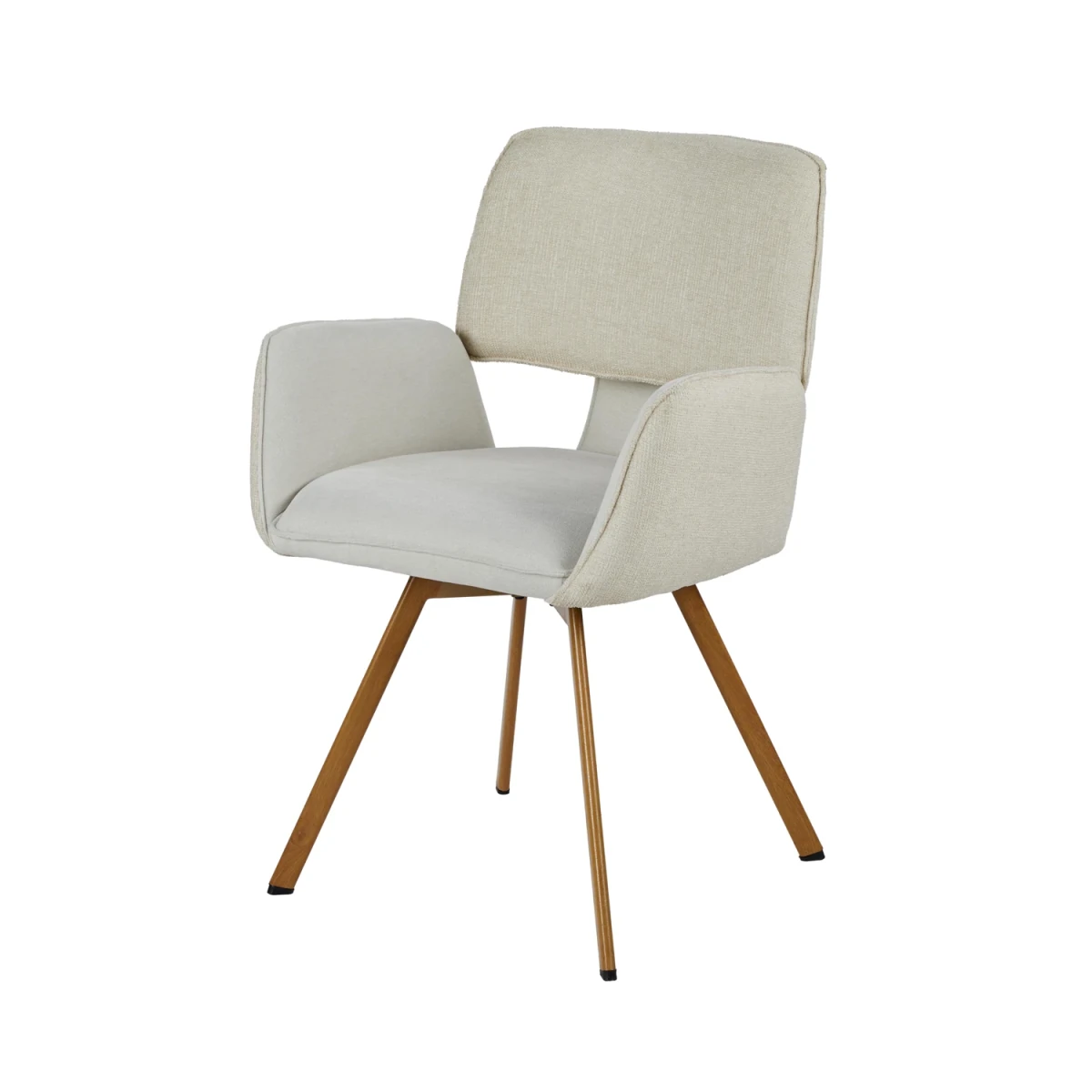 Pana Natural Fabric Carver Dining Chairs with Wooden Legs – Available in a Set of 4, 6 or 8