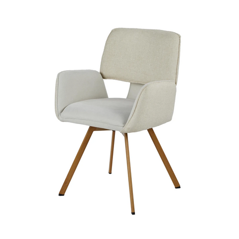 Pana Natural Fabric Carver Dining Chairs with Wooden Legs – Available in a Set of 4, 6 or 8