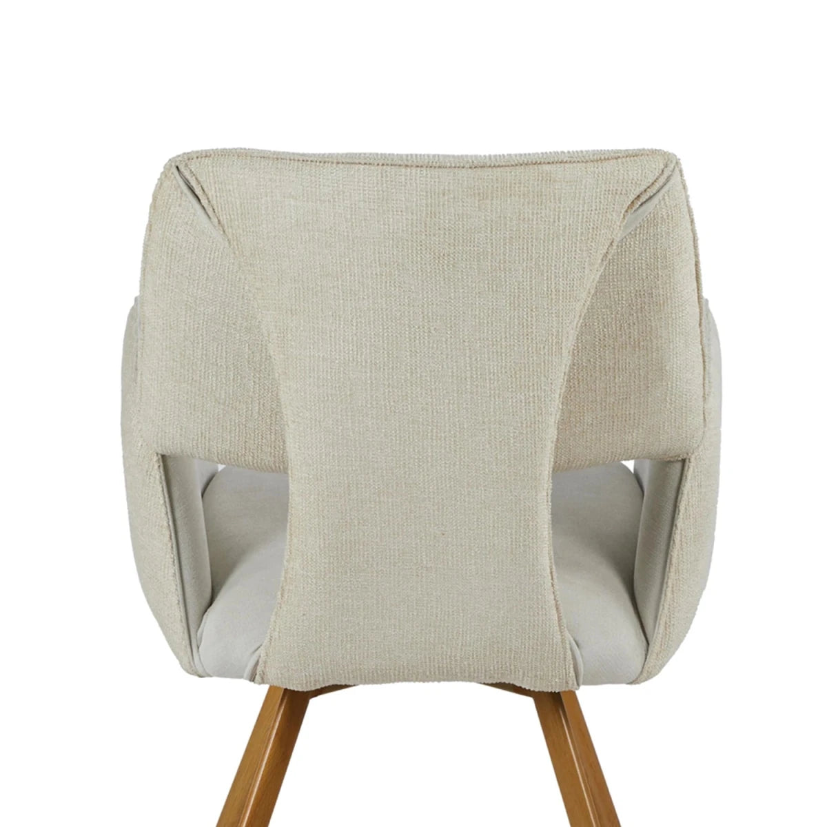 Close up of Fabric on the Pana Natural Fabric Carver Dining Chairs with Wooden Legs – Set of 4, 6 or 8