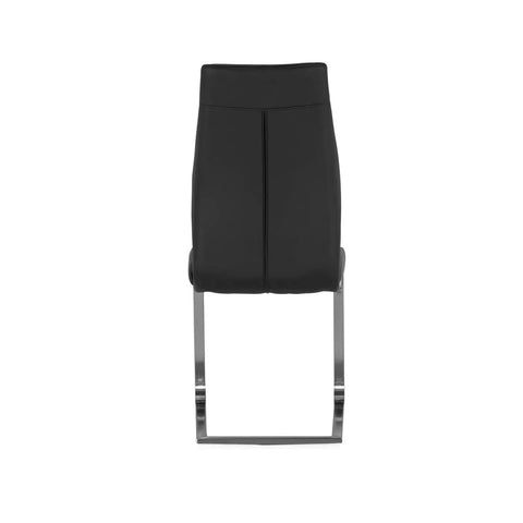 Set of 4 Panama Black Premium Faux Leather Dining Chairs