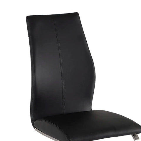 Set of 4 Panama Black Premium Faux Leather Dining Chairs