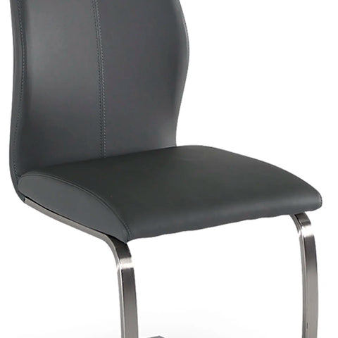 Set of 4 Panama Grey Premium Faux Leather Dining Chairs