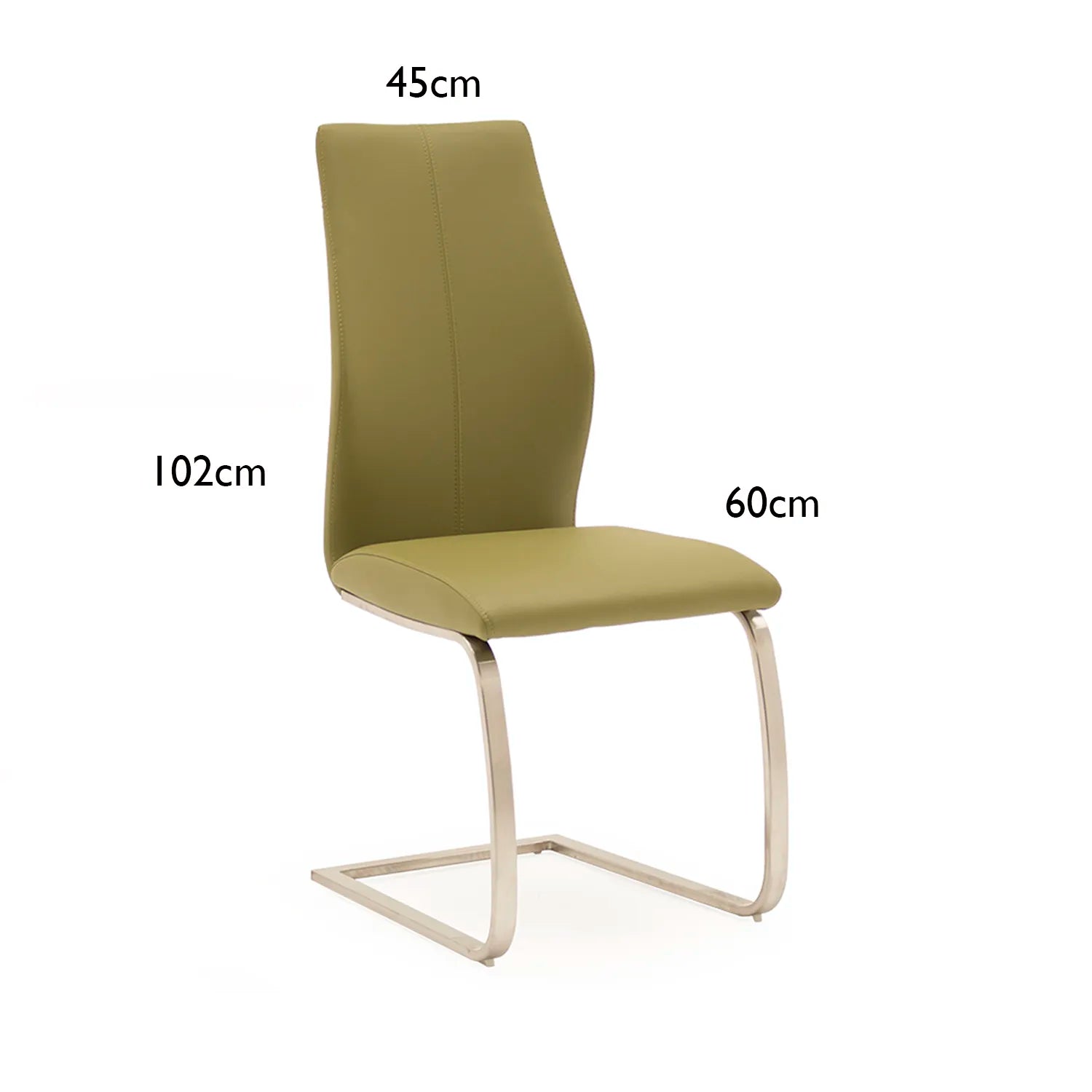Set of 4 Panama Olive Green Upholstered Dining Chairs