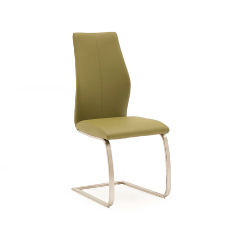 Set of 4 Panama Olive Green Upholstered Dining Chairs