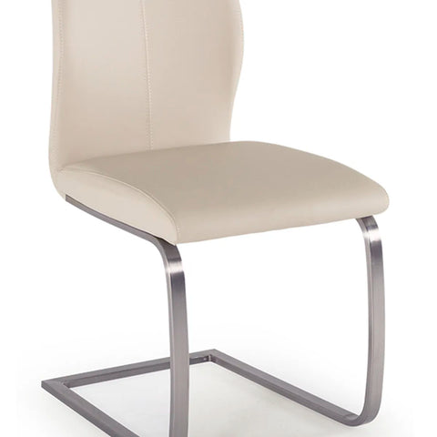 Set of 4 Panama Taupe Premium Faux Leather Dining Chairs