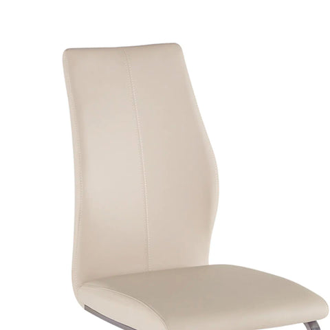 Set of 4 Panama Taupe Premium Faux Leather Dining Chairs