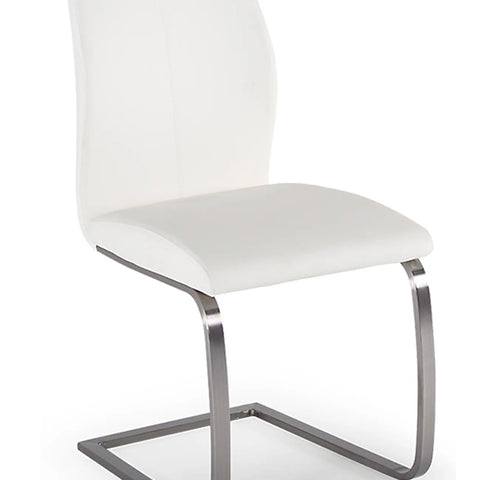 Set of 4 Panama White Premium Faux Leather Dining Chairs