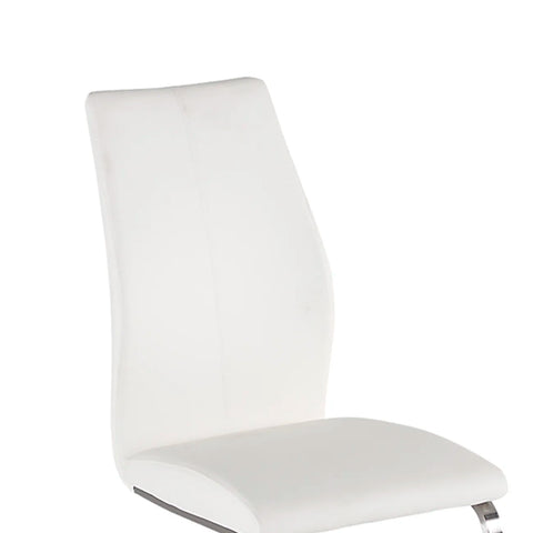 Set of 4 Panama White Premium Faux Leather Dining Chairs