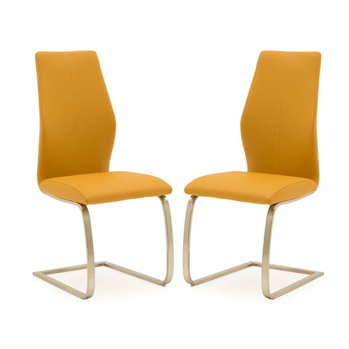Set of 4 Panama Pumpkin Premium Faux Leather Dining Chairs