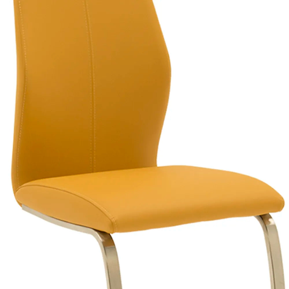 Set of 4 Panama Pumpkin Premium Faux Leather Dining Chairs