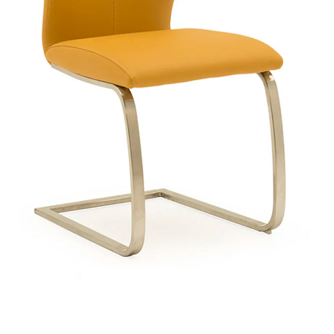 Set of 4 Panama Pumpkin Premium Faux Leather Dining Chairs