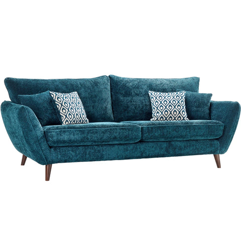 Modern 4 seater sofa with soft upholstery cushions.