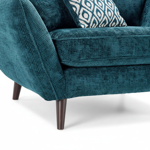 Modern tapered wooden sofa legs with natural wood grain.