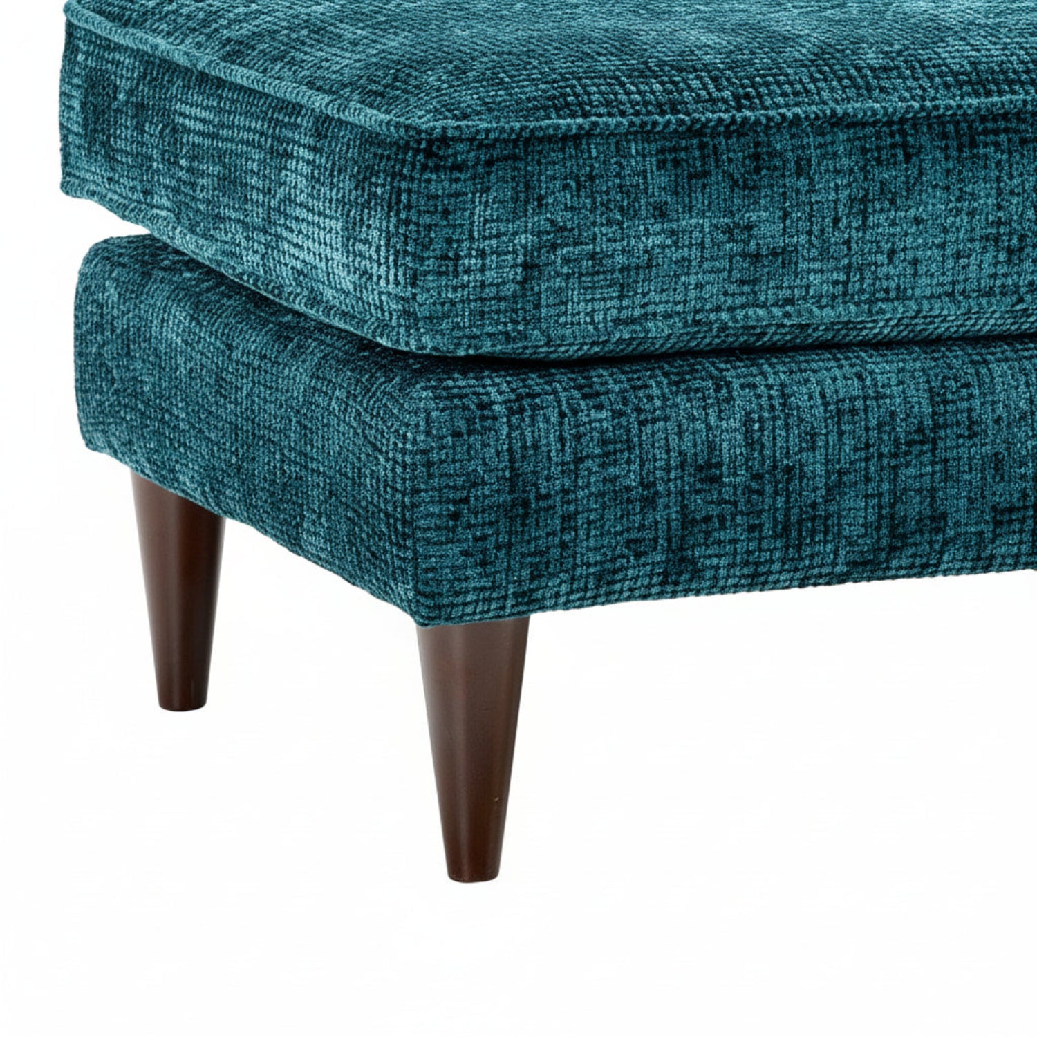 "Elegant wooden stool legs in walnut finish