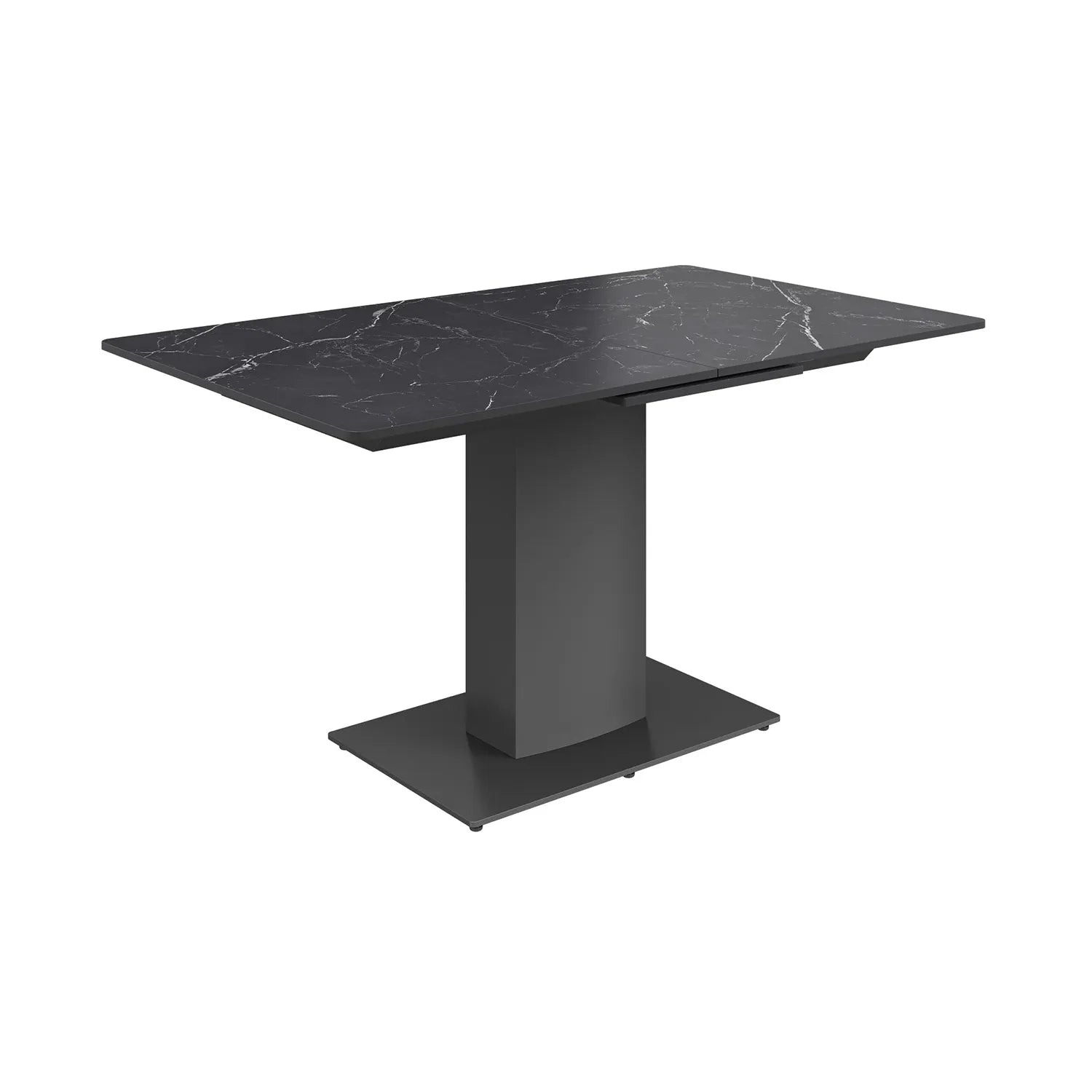 Pavoni 140–180cm Black Ceramic Extending Table + Swivel Chairs - Pendle Village Furniture