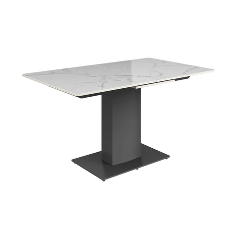 Pavoni White Ceramic Extending Table with Swivel Chairs - Pendle Village Furniture